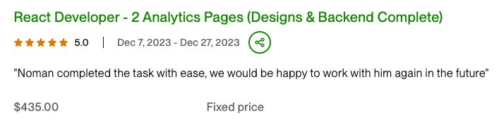 Upwork testimonial 13